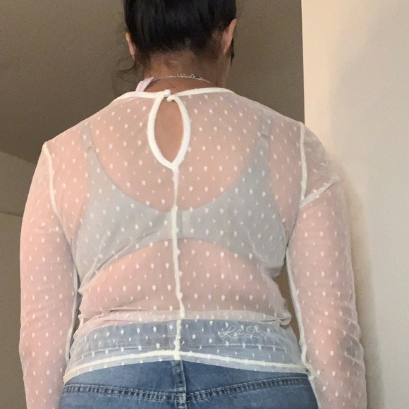 Long sleeve sheer top - Picture 5 of 6
